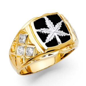 14KY Onyx 2T Men's Ring