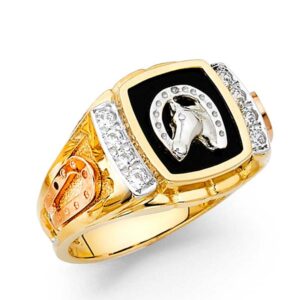 14KY Onyx 3C Men's Ring