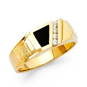 14KY Onyx W/CZs Men's Ring