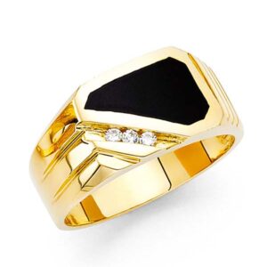 14KY Onyx Men's Ring