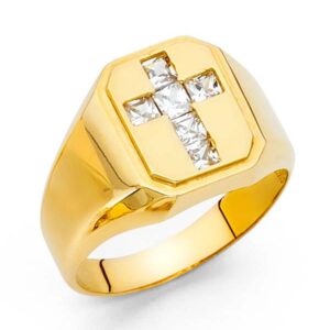 14KY CZ Men's Ring