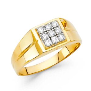 14K 2T CZ Men's Ring