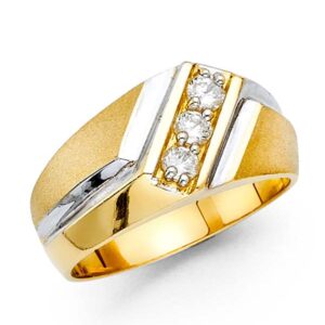 14KY CZ Men's Ring