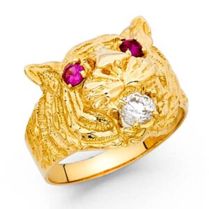 14KY W/CZs Men's Ring