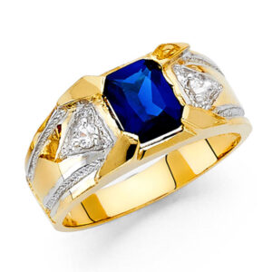 14K 2T CZ Men's Ring