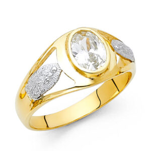 14K 2T CZ Men's Ring