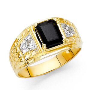 14KY CZ Men's Ring