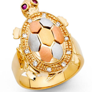 14K 3C Fancy Turtle Ring