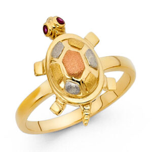 14K 3C Fancy Turtle Ring