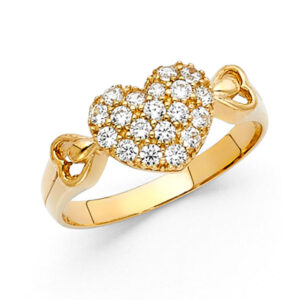 14KY CZ Fancy Heart Ring