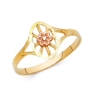 14K 2T Fancy Flower Ring