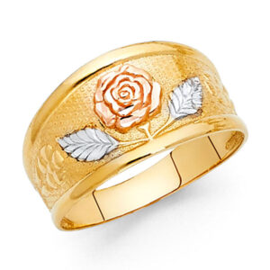 14K 3C Fancy Flower Ring
