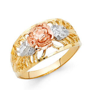 14K 3C Fancy Flower Ring