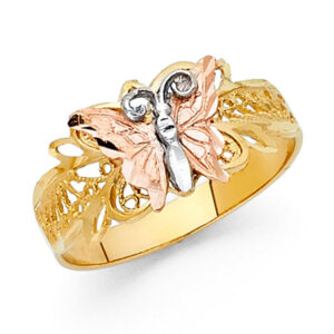 14K 3C Fancy Butterfly Ring