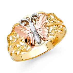 14K 3C Fancy Butterfly Ring