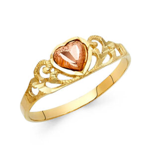14K 2T Fancy Heart Ring