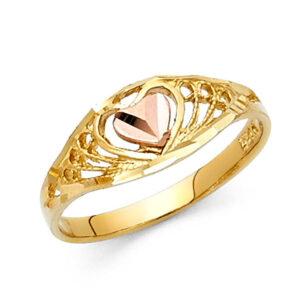 14K 2T Fancy Heart Ring