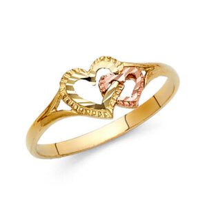 14K 2T Fancy Heart Ring