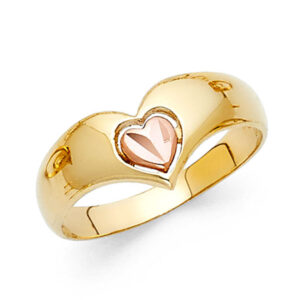 14K 2T Fancy Heart Ring