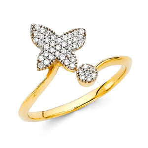 14K 2T CZ Fancy Ring