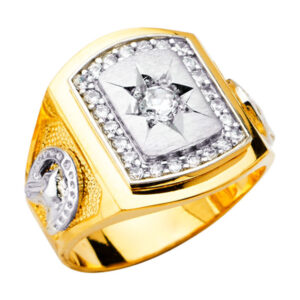 14K 2T Men's CZ Ring