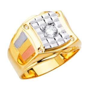 14K 3C Men's CZ Ring