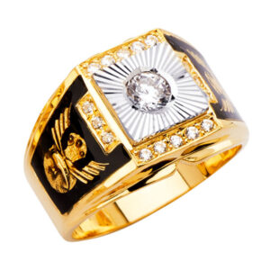 14K 2T Men's CZ Ring