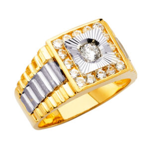 14K 2T Men's CZ Ring