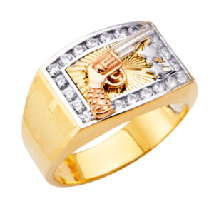 14K 3C Men's CZ Ring