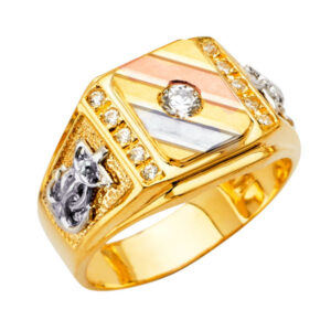14K 3C Men's CZ Ring