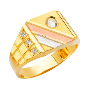 14K 3C Men's CZ Ring