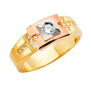 14K 3C Men's CZ Ring
