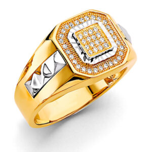 14K 2T Men's CZ Ring