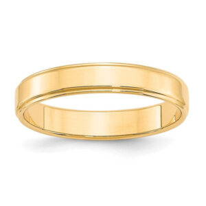 14k Yellow Gold 4mm Flat with Step Edge Wedding Band