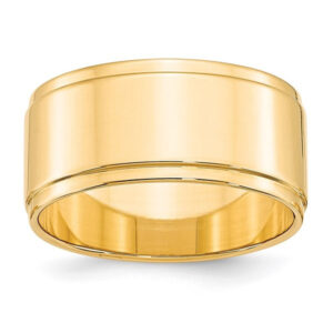 14k Yellow Gold 10mm Flat with Step Edge Wedding Band