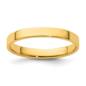 14k Yellow Gold 3mm Lightweight Flat Wedding Band