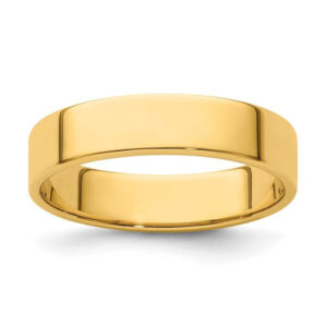 14k Yellow Gold 5mm Lightweight Flat Wedding Band