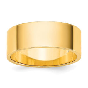 14k Yellow Gold 7mm Lightweight Flat Wedding Band