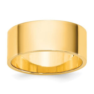 14k Yellow Gold 8mm Lightweight Flat Wedding Band