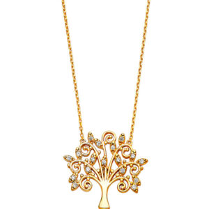 14KY CZ Tree Necklace