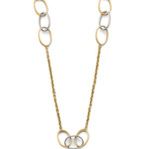 14K 2T Triple Together Oval Necklace