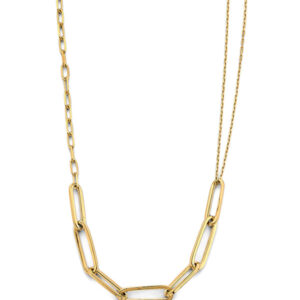 14KY Paperclip with Different Link Necklace