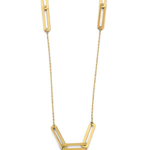 14KY Flat Paperclip Necklace