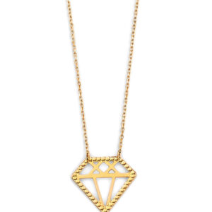 14KY Diamond Shape Pendant Necklace