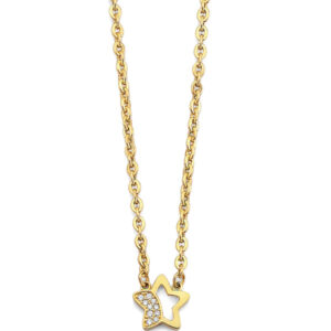 14KY CZ Open Star Necklace