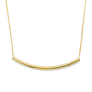 14KY Curved Round Bar Necklace