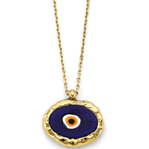 14KY Fancy Blue Evil Eye Necklace