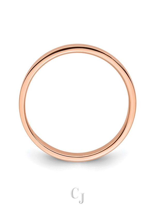 14k Rose Gold 3mm Lightweight Flat Wedding Band - Image 2