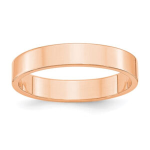 14k Rose Gold 4mm Lightweight Flat Wedding Band
