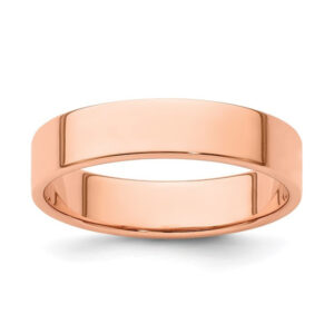 14k Rose Gold 5mm Lightweight Flat Wedding Band